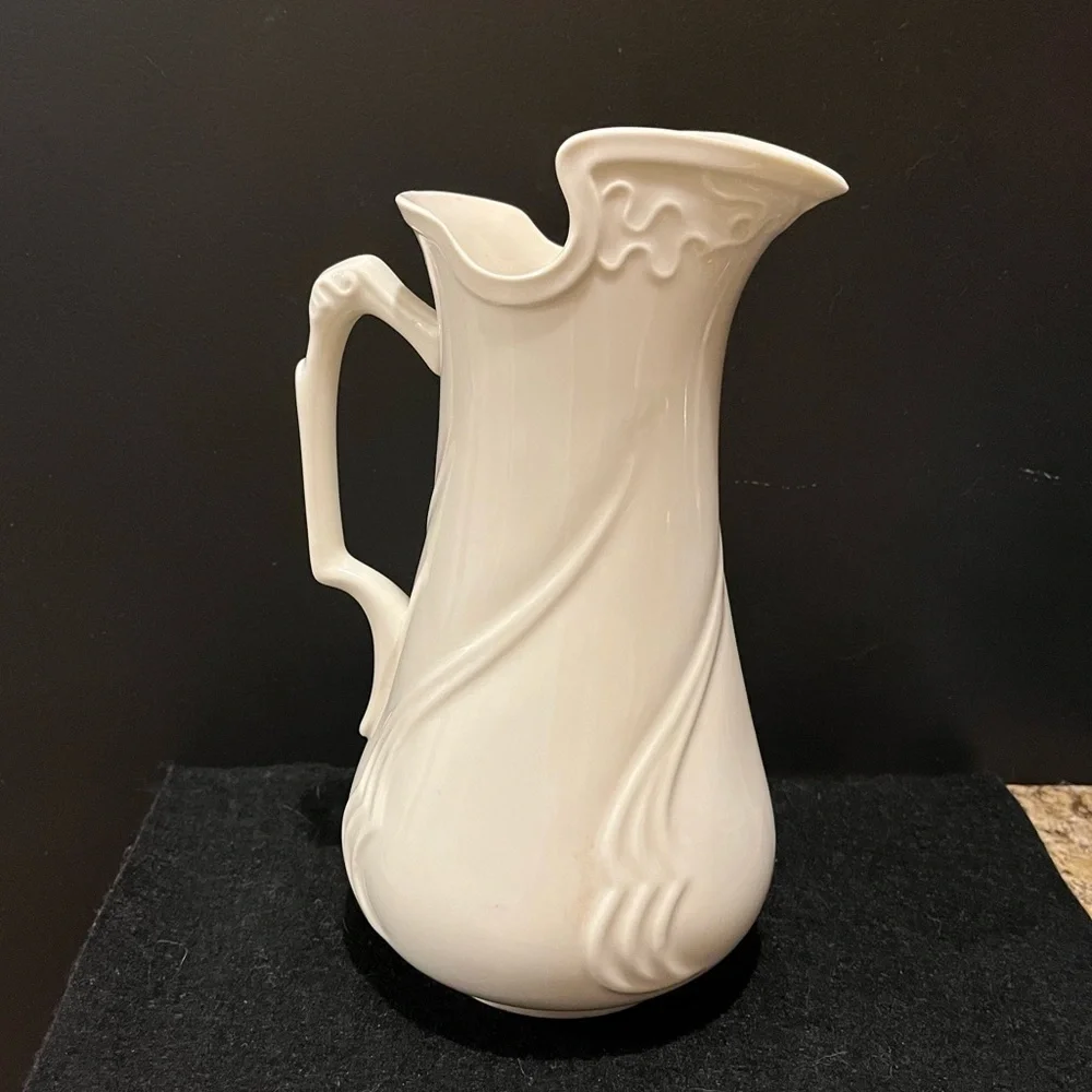 Vintage I. Godinger & Co. Embossed Ivory Porcelain Pitcher